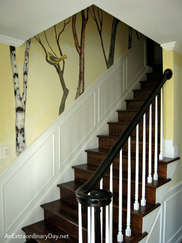 Trees and Birds ::  Hand Painted Decorative Wall Treatment :: AnExtraordinaryDay.net
