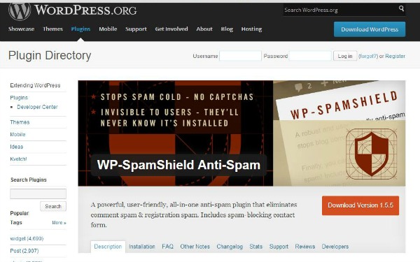 WP-SpamShield Anti-Spam - Screen Shot