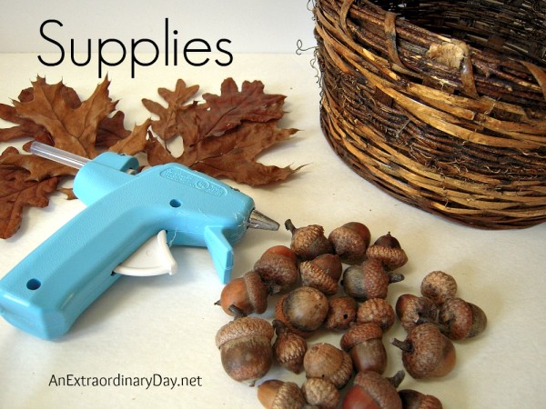 Acorn and Oak Leaf Basket Tutorial and Supplies Needed - AnExtraordinaryDay.net