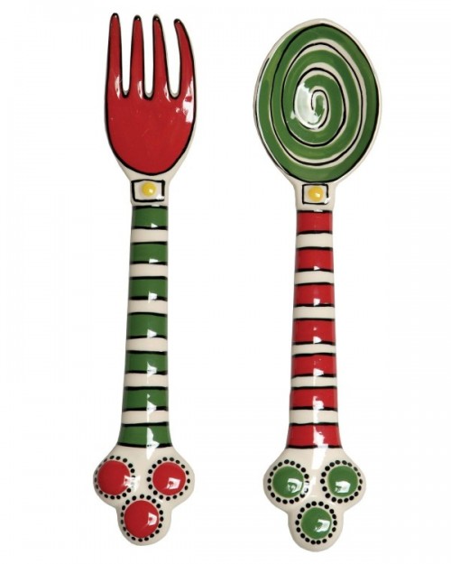 Christmas Serving Fork & Spoon