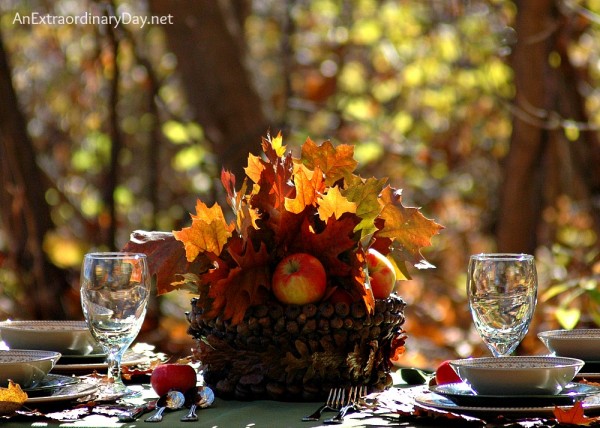 Think outdoors as well as indoors when planning for your next fall or Thanksgiving table setting.