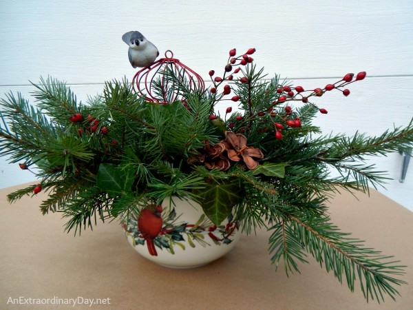 Christmas evergreen store floral arrangements