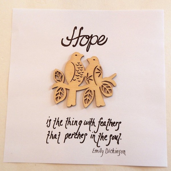 Hope quote - hand-lettered for the decorative wall art tray at AnExtraordinaryDay.net