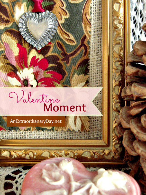 Valentine Heart Vignette - Low Cost Valentine Decorating Ideas