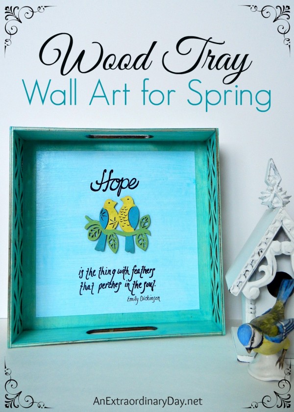 Wood Tray Wall Art for Spring~ a Plaid-Michael's Challenge at AnExtraordinaryDay.net