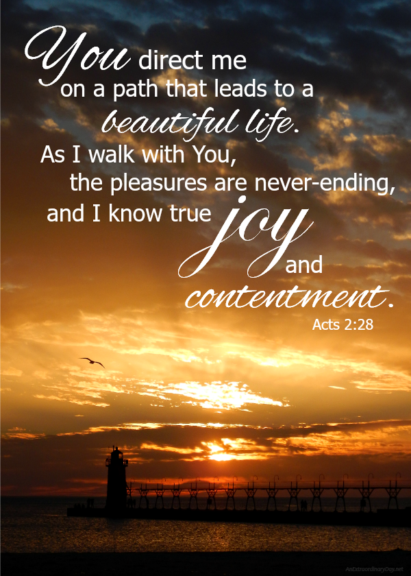 I know true joy and contentment - Acts 2:28