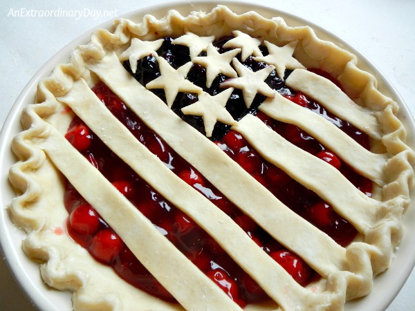 Ready to bake stars and stripes American Flag Pie 