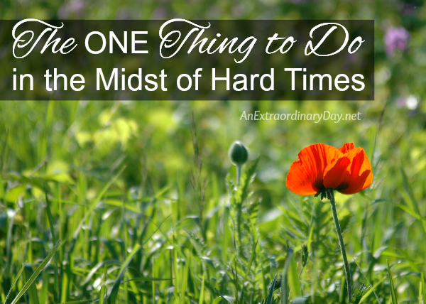 The ONE Thing to Do in Hard Times