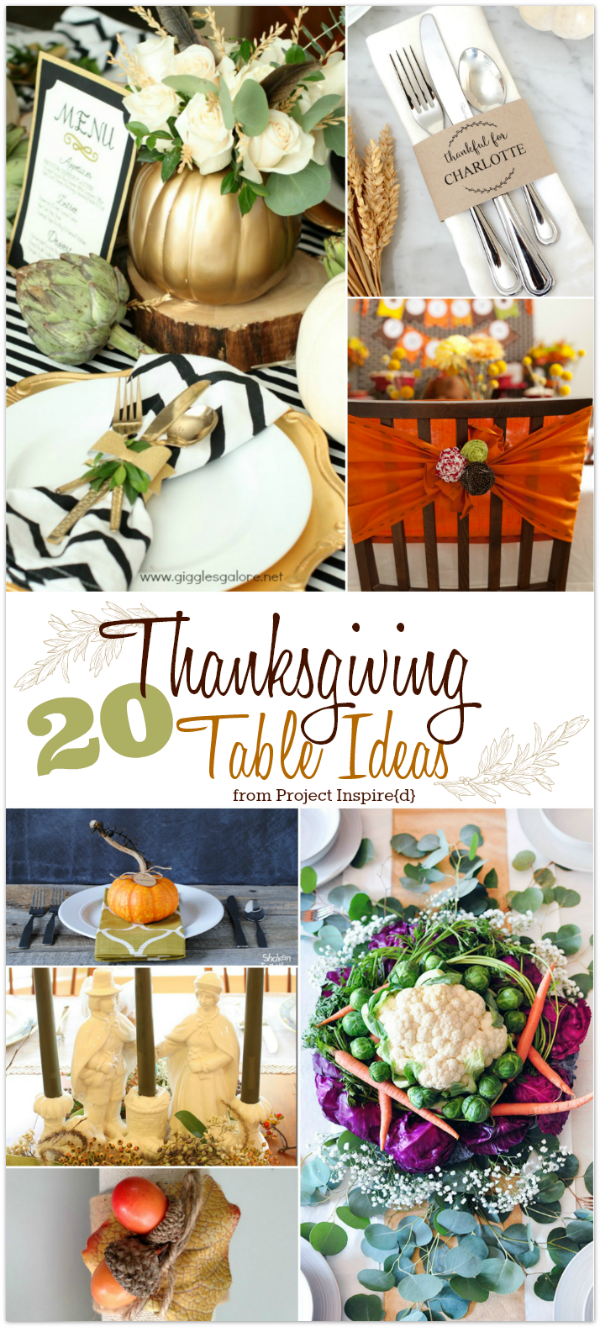 Thanksgiving is a holiday where the main focus is centered around our tables. This year, make your Thanksgiving table extra special with these extraordinary table ideas. From centerpieces, to napkin rings, to place cards, and so much more. You'll be inspired with this fabulous round-up of fresh ideas that you can duplicate. All features from our weekly Project Inspire{d} link party. 