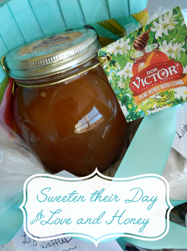 When it comes to hospitality I LOVE to make my guests feel truly special. With from Don Victor Honey, now I can sweeten their day with love and honey. You can too with this amazingly delicious, light and fluffy waffle mix (pancake too). Or, if you're the guest... follow the directions for packaging up your own homemade waffle mix and blessing your hostess with an extraordinary gift basket. #DonVictorHoney #ad
