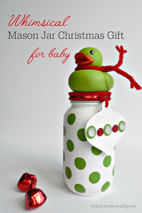 Wouldn't you love to receive a gift for Christmas in a Mason Jar? Giving one is even more fun. Today we have 30 Mason Jar Christmas Gift Ideas. Mine is first up with a sweet and whimsical baby gift every new mama-to-be would love and includes a complete tutorial so you can make one too.