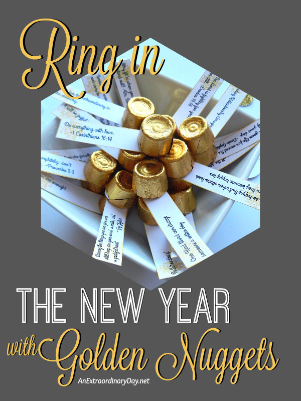 Ring in the New Year with Golden Nuggets - Printable & Tutorial - AnExtraordinaryDay.net