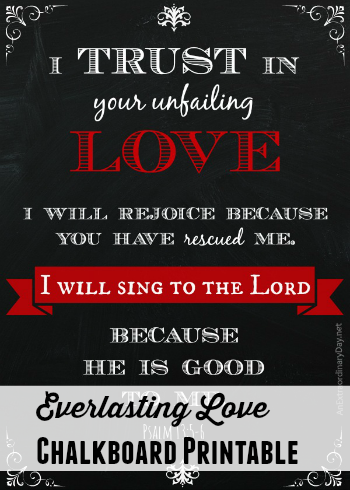 Everlasting Love Chalkboard Printable