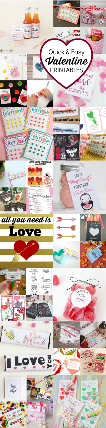 Need Last Minute Ideas? You'll LOVE these Quick and Easy Valentine Printables