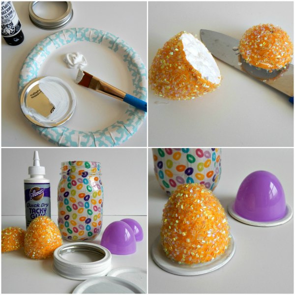 Steps for Creating Eggstra Special Lids for the Easter Mason Jar 