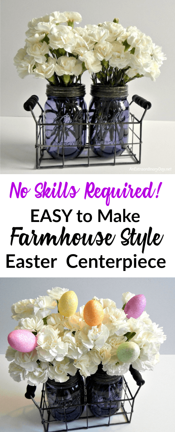 No Skills Required for this EASY Farmhouse Style Easter Centerpiece - Easter Decorating Idea 