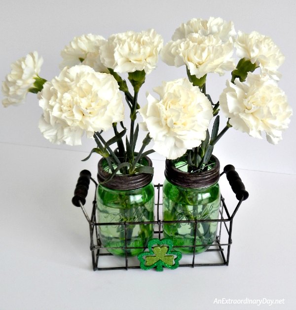 St. Patrick's Day Mason Jar Flower