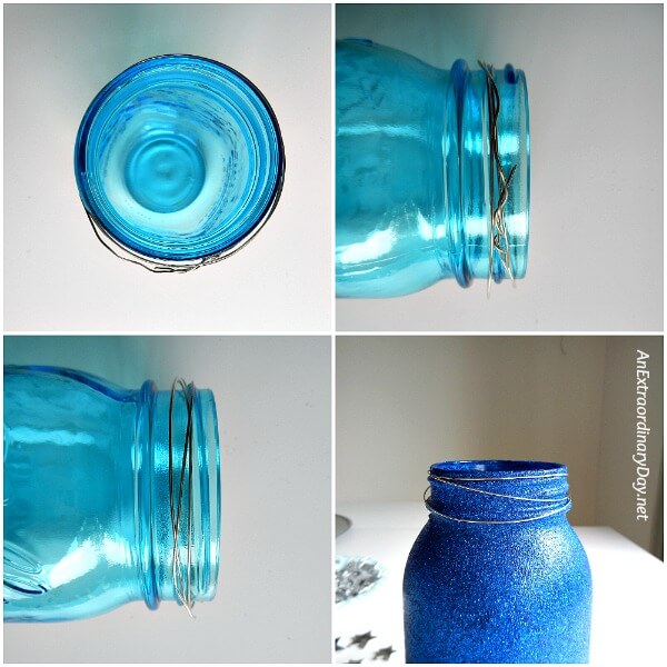 Trim out the rim of the mason jars with a bit of wire - AnExtraordinaryDay.net