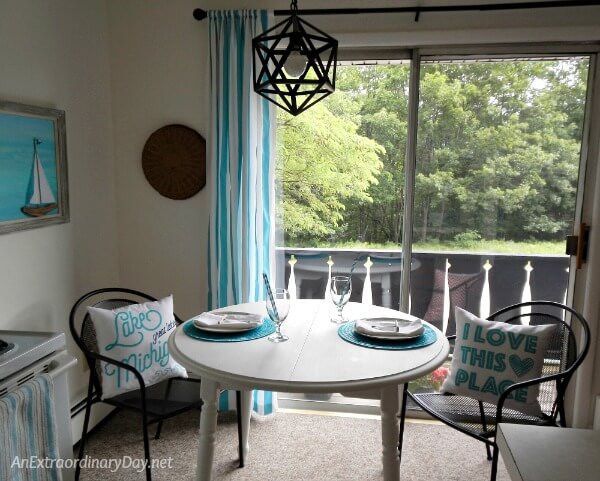 Small space dining area makeover with lighting from Parrot Uncle at AnExtraordinaryDay.net