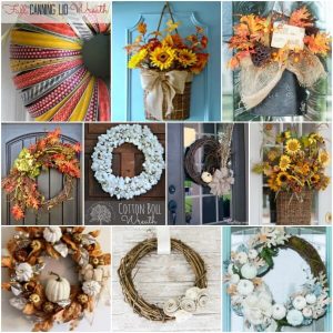 Fun Fall Front Door Wreath Ideas from Project Inspired at AnExtraordinaryDay.net