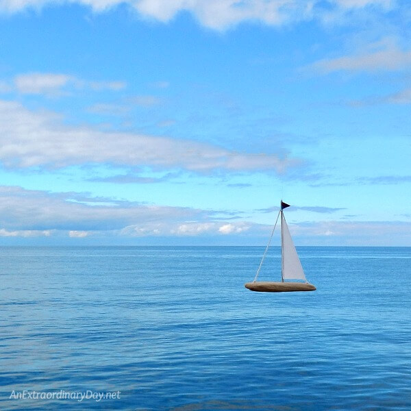 Floating my boat - Homemade Sailboat Christmas Ornament with tutorial at AnExtraordinaryDay.net