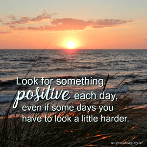 QUOTE Look for something positive each day, even if some days you have to look a little harder. Image of Lake Michigan Sunset - AnExtraordinaryDay.net