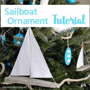 Decorate the tree with a coastal theme with this tutorial and make easy Sailboat Christmas Ornaments.