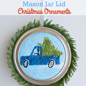 Fun and easy to make Mason Jar lid Christmas ornaments