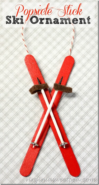Popsicle Stick Ski Ornament from Virginia Sweet Pea