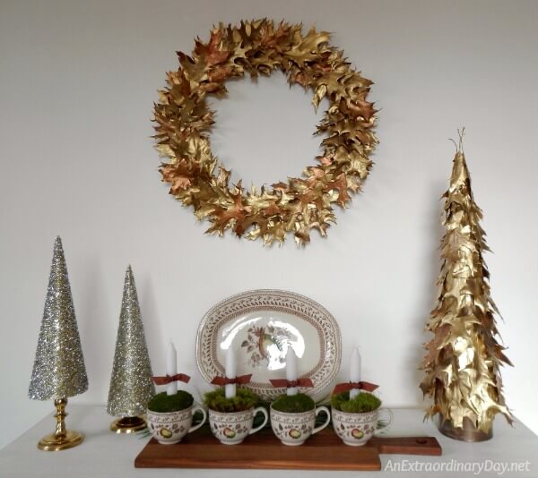 Add Gold to Your Christmas Decor - Make an Easy, Stunning Gold Leaf Tabletop Christmas Tree
