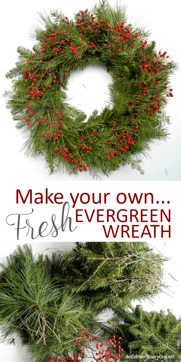 Make your own fresh evergreen wreath for the holidays with this easy TUTORIAL and WOW your friends with your handmade Christmas decorations 