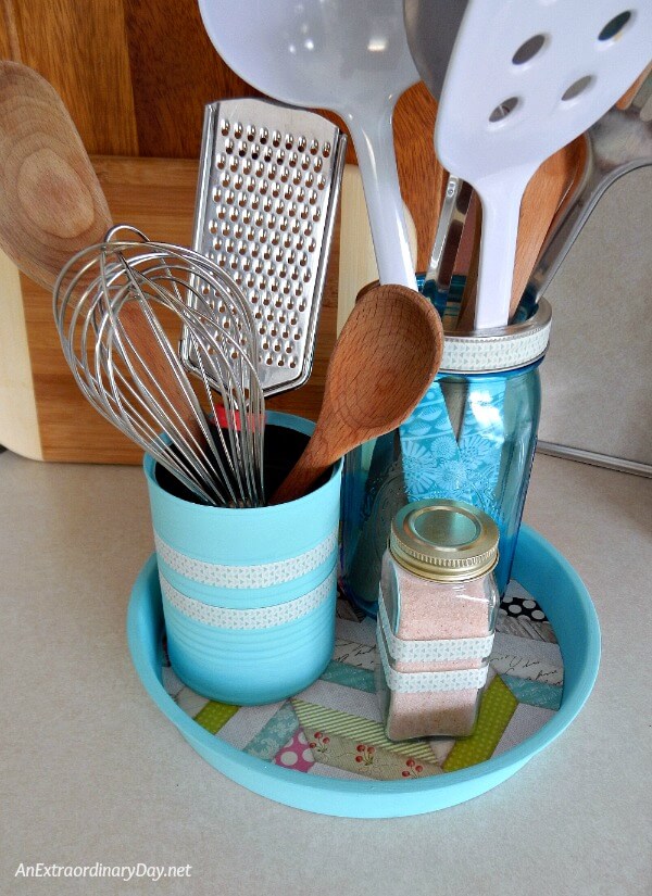 Low Cost DIY Kitchen Counter top Organizer