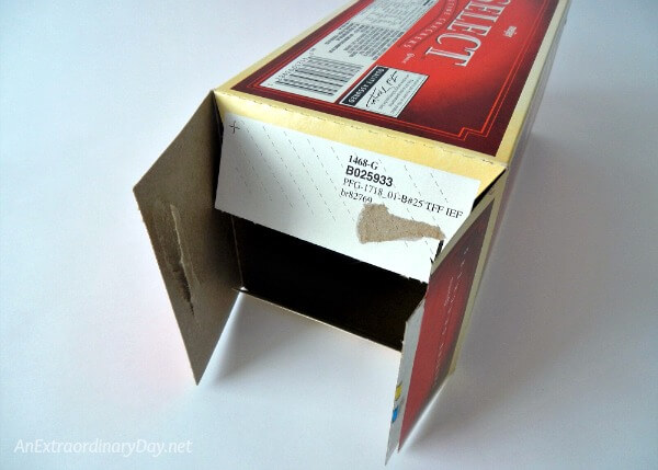 Valentine Gift Package begins with a recycled cracker box 