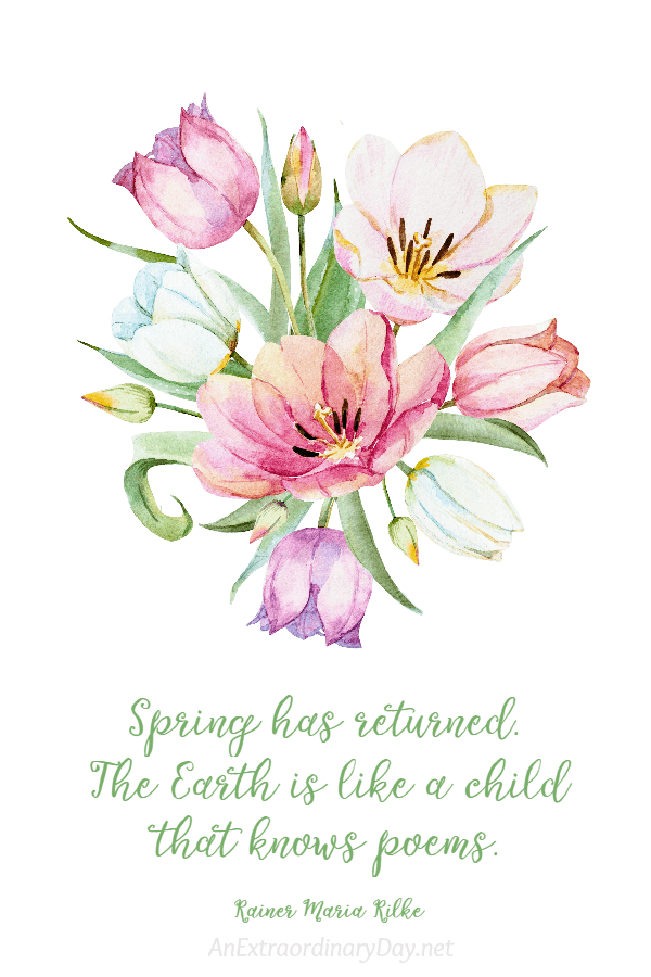 "Spring Has Returned" Beautiful Floral Watercolor Art 8x10 Spring Printable Quote to Download for Personal Use ONLY 
