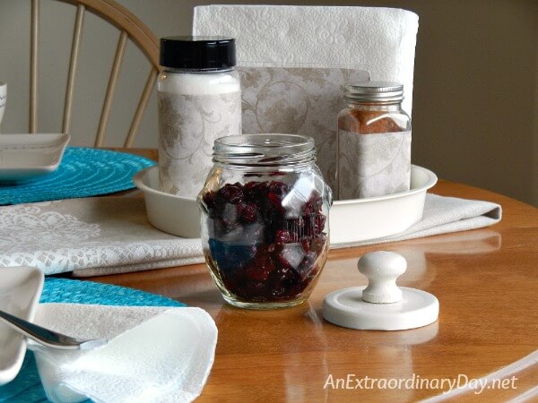 Make a beautiful breakfast table organizer
