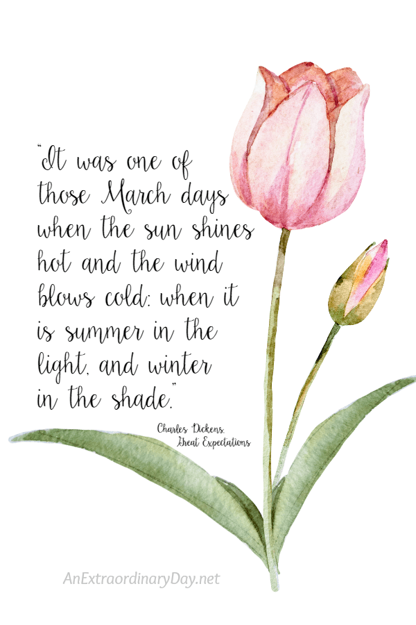 Lovely Printable Quote on March by Charles Dickens Project Inspire{d