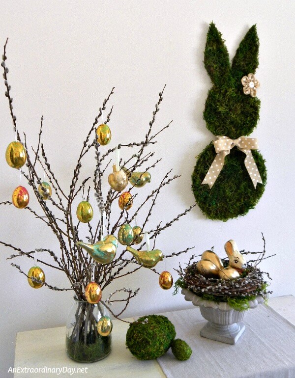 Create An Elegant Mossy Spring Vignette and Check Out this Perfect Mossy Eggs Tutorial 