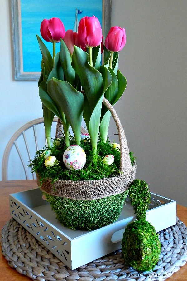 Make a Pretty Easter Basket Tulip Garden 