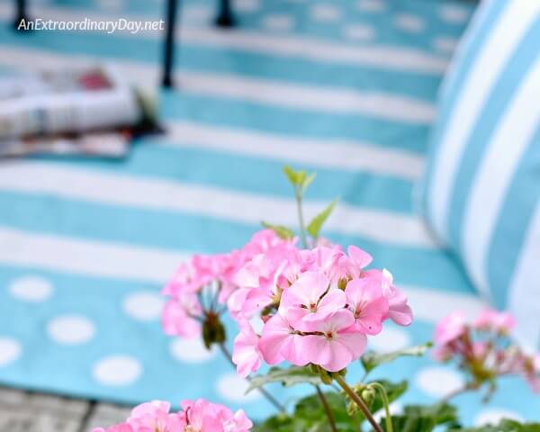 Make the floor of your balcony, porch, patio, or deck beautiful with a hand painted floor cloth