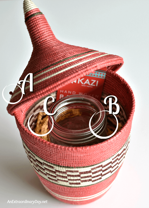 Preparing the Handmade African Basket for the Flowers - Thoughtful Gift Idea