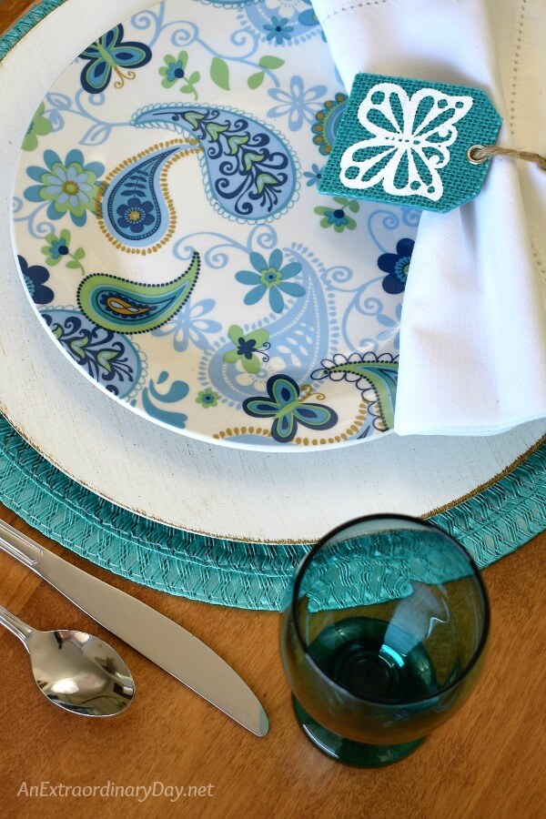 Hospitality is the way we love people - Cheap Turquoise Tablesetting 