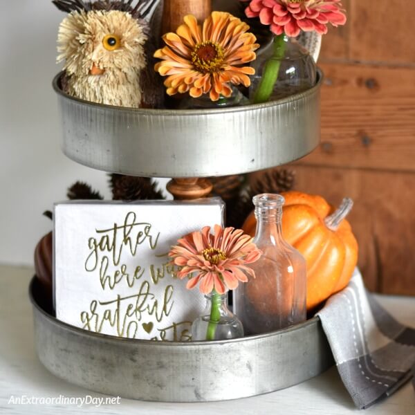 Make your own and get the Fixer Upper look in a charming modern farmhouse style tiered tray 