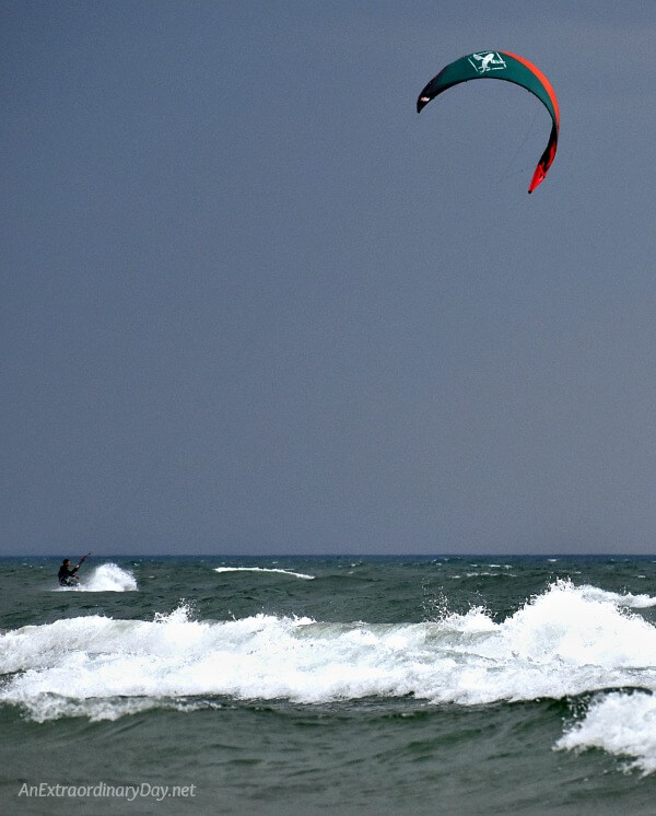 How to find peace so we can bravely fly across the water, jumping the waves and soaring as the kite surfers