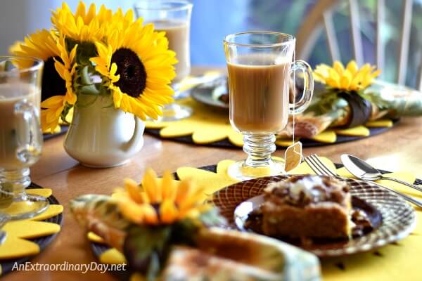 Sweet sunflower themed friends tea - Ideas for birthdays and showers - So simple and EASY 