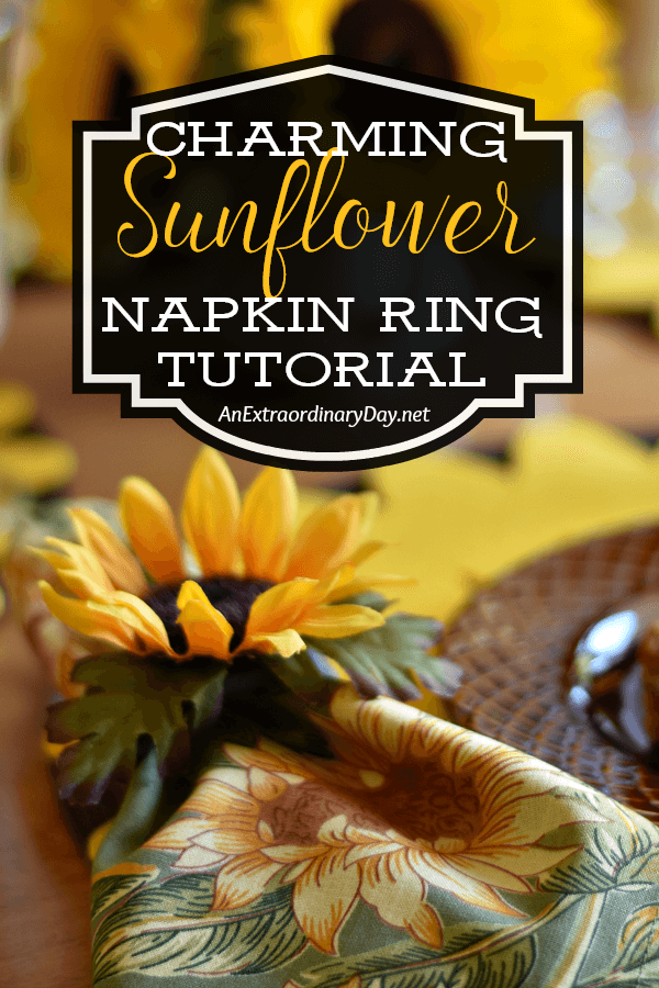 Would you love to DIY your own Sunflower Napkin Rings for Fall Decor or Thanksgiving? So EASY & CHEAP! This set of 4 cost just $3 and they look like something from Pier 1