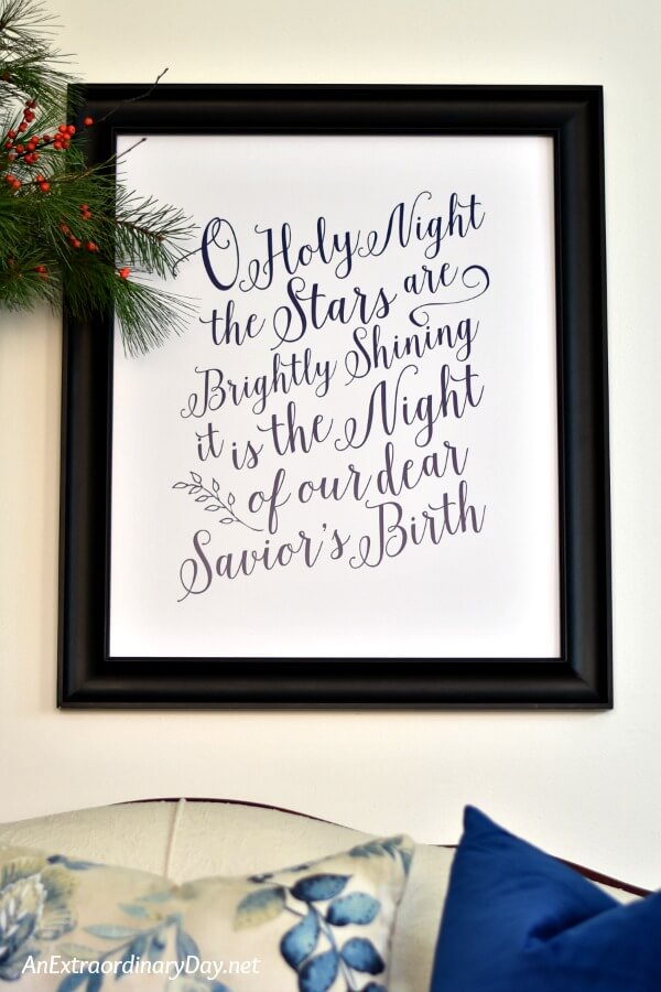 Free Printable Scripture Verses and Christmas Songs Make Fabulous Christmas Wall Decorations for Small Spaces and Apartments at Christmas