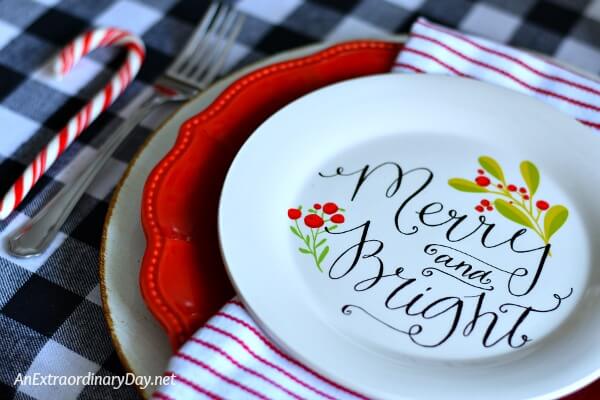 Add a festive feel to the table with inexpensive whimsical holiday dessert or salad plates