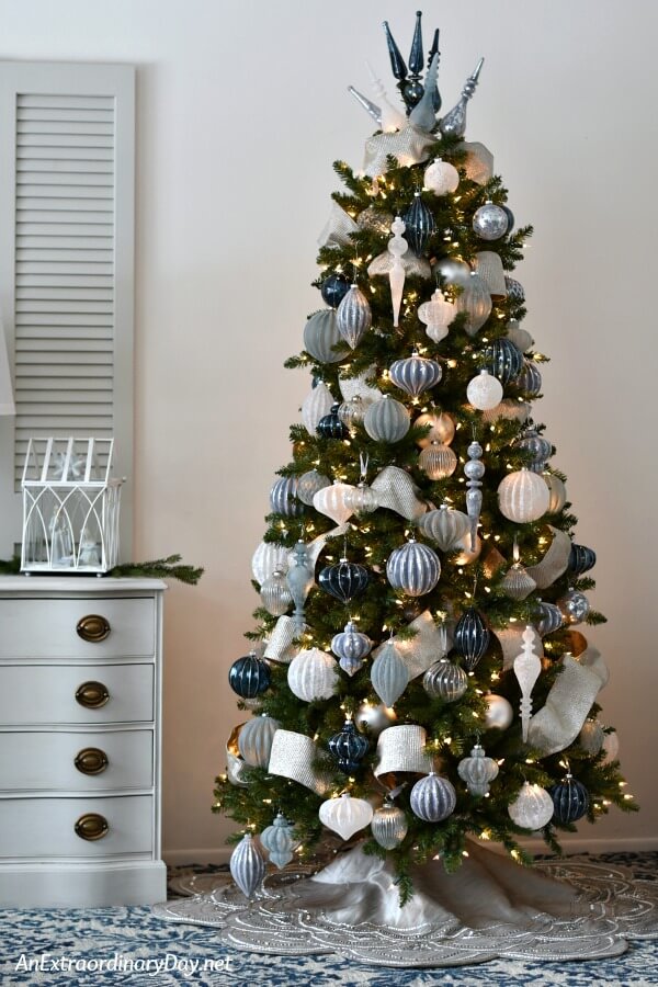 How to Decorate a Stunning Blue and Silver Christmas Tree  An