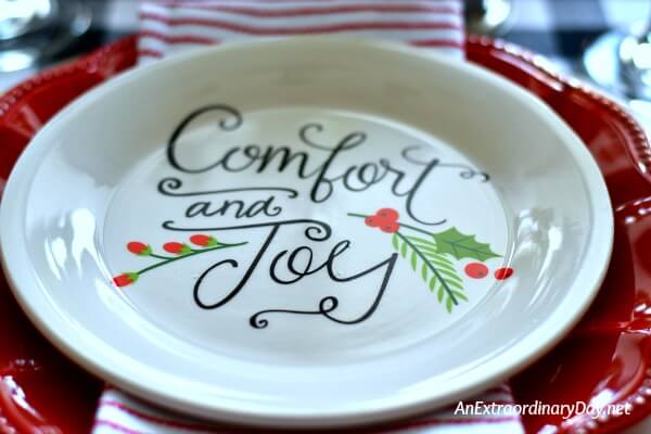 Whimsical salad plates give a festive flair to Christmas Brunch