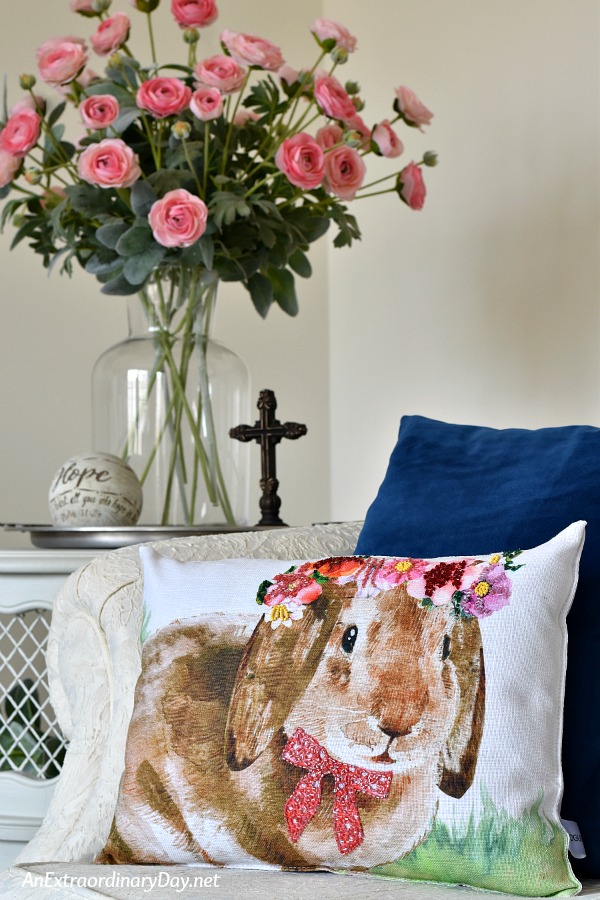 Cute decorative pillow and room decor for spring - AnExtraordinaryDay.net